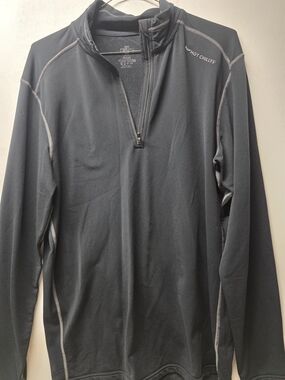 Hot Chillys Mens Medium Black 1/4 Zip Base Layer Pullover Ski Performance Shirt